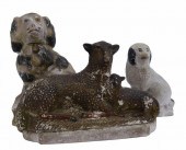 (3) AMERICAN PAINTED CHALKWARE