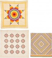 3 AMERICAN PIECED COTTON QUILT