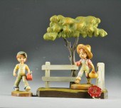 (3) Anri Carved Wooden Figurin