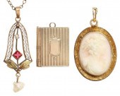 (3) ANTIQUE 10KT GOLD LOCKET,