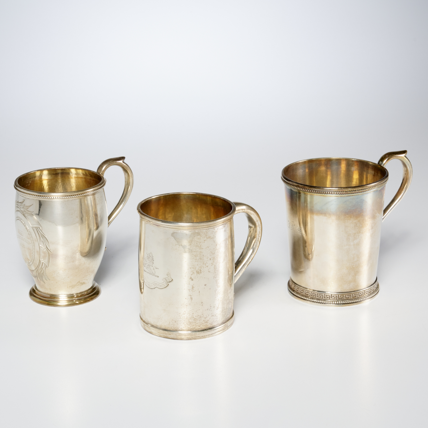 (3) ANTIQUE AMERICAN SILVER CUPS