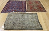 3 ANTIQUE AND FINELY HAND KNOT