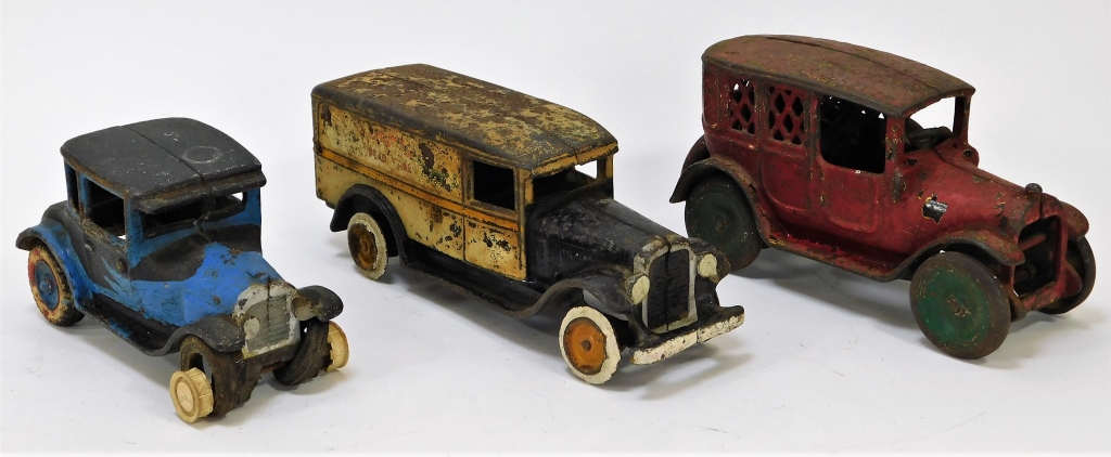 3 ANTIQUE ARCADE AMERICAN CAST IRON
