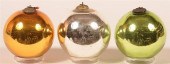 3 ANTIQUE BLOWN GLASS BALL FOR