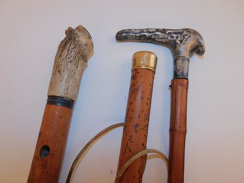 3 ANTIQUE CANES INCLUDING GOLDLot 3