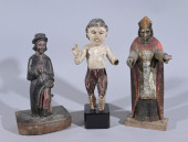 (3) ANTIQUE CARVED WOOD POLYCH