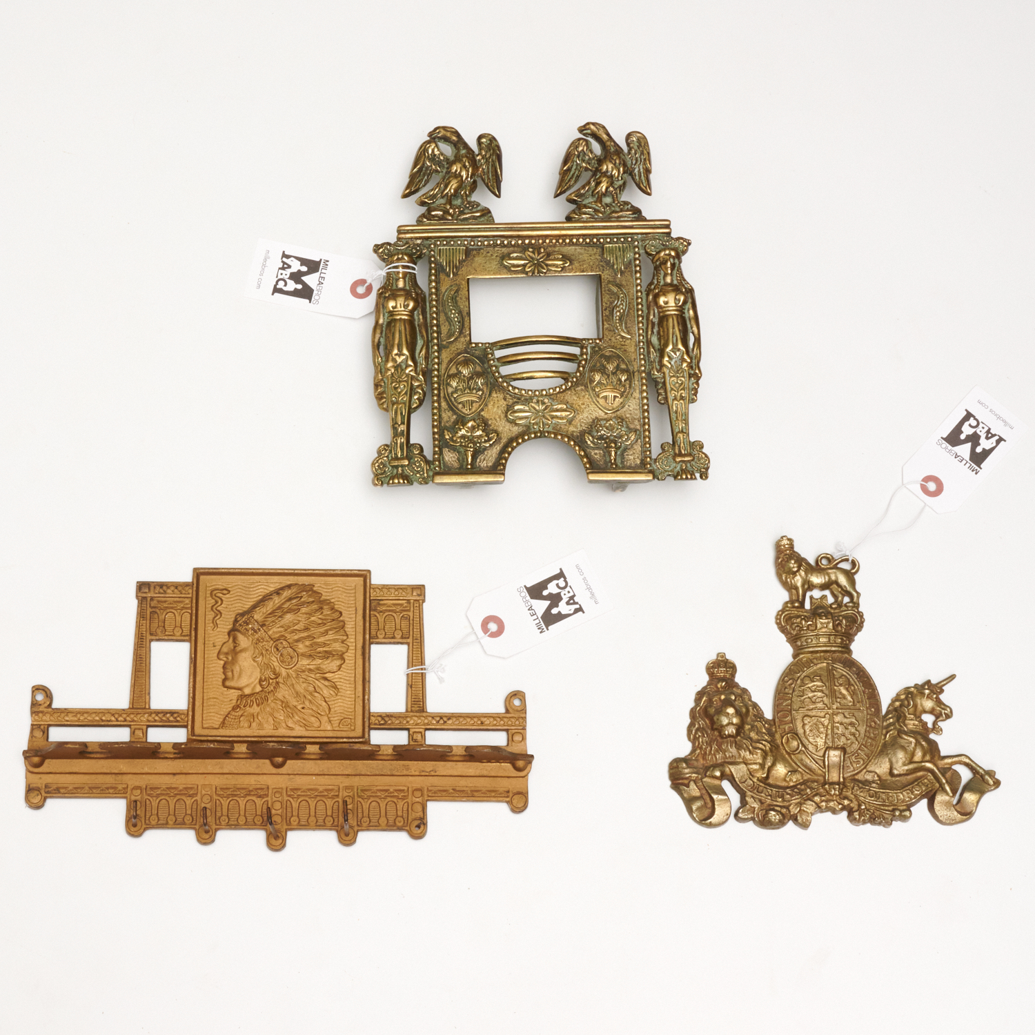 (3) ANTIQUE CAST IRON AND BRASS