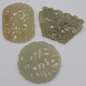 (3) ANTIQUE CHINESE CARVED JAD