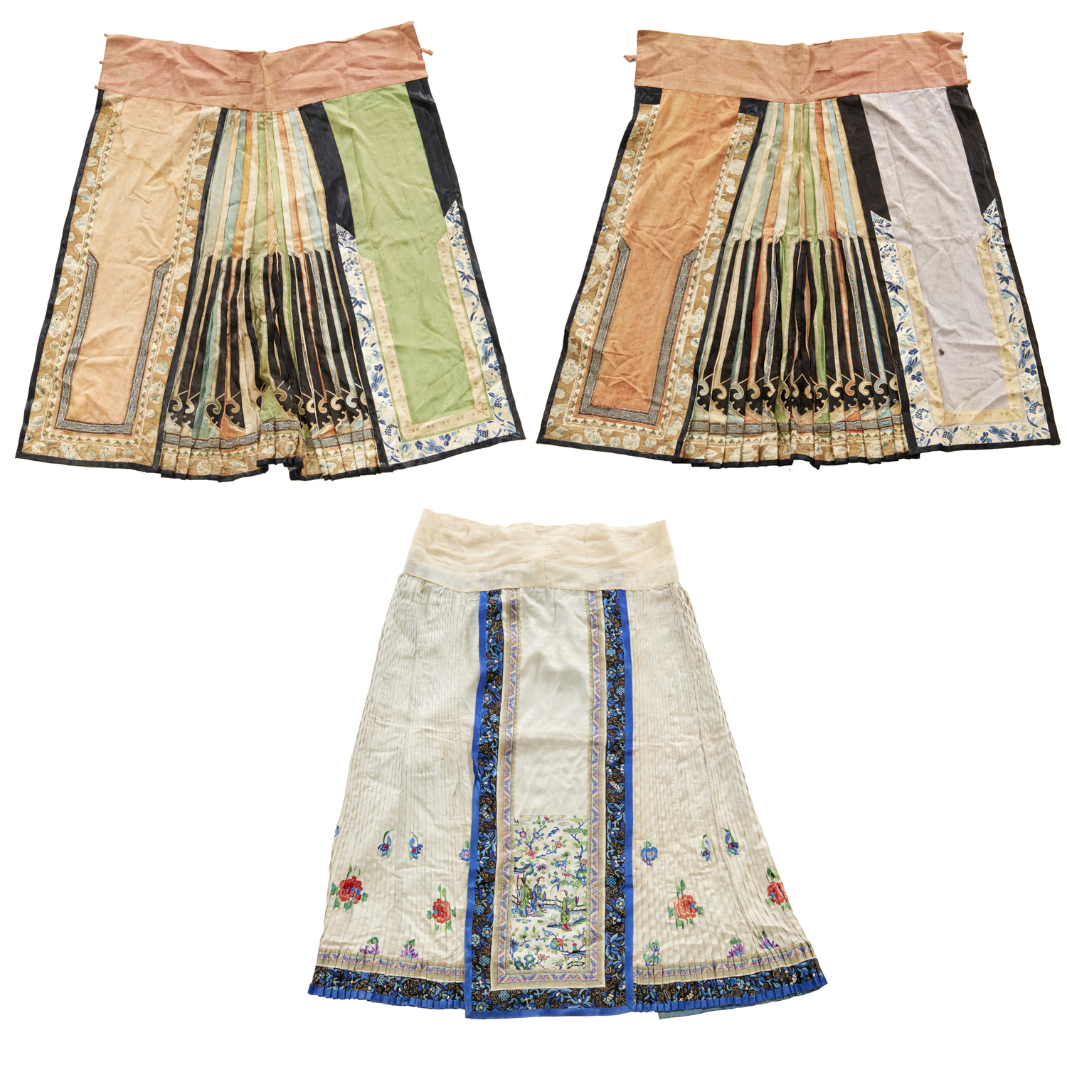 (3) ANTIQUE CHINESE EMBROIDERED