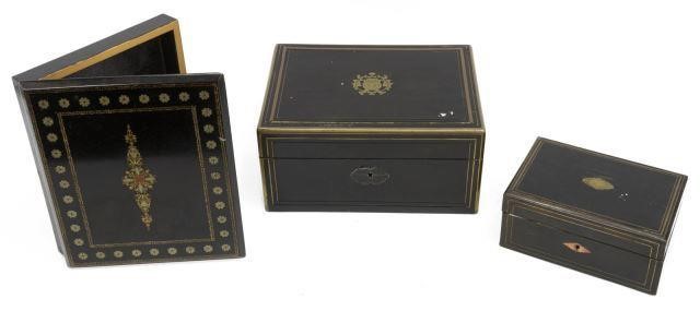 (3) ANTIQUE CONTINENTAL EBONIZED