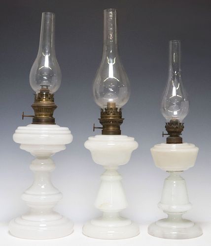 (3) ANTIQUE CONTINENTAL OPALINE