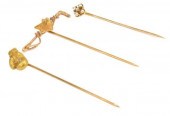 (3) ANTIQUE ESTATE GOLD GEMSET