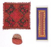 3 ANTIQUE FINELY EMBROIDERED T