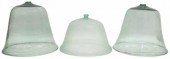(3) ANTIQUE GLASS CLOCHE DOME