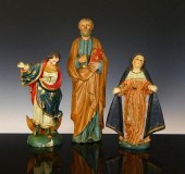 3 ANTIQUE ITALIAN WOODEN SANTO