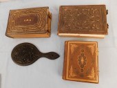 3 ANTIQUE PHOTO ALBUMS & MIRRO