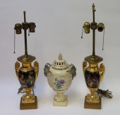 3 ANTIQUE PORCELAIN URNS INC K