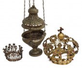 (3) ANTIQUE RELIGIOUS GILT MET