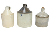 3 ANTIQUE SALT POTTERY WHISKEY