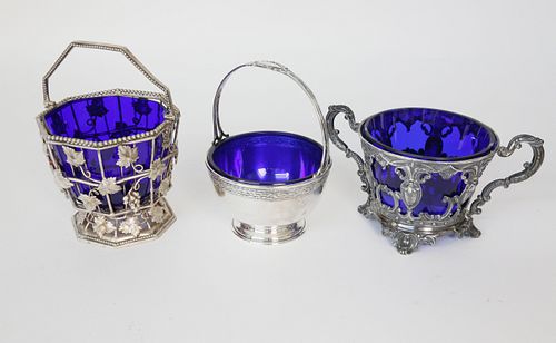 3 ANTIQUE STERLING SILVER AND