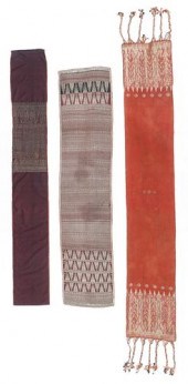 3 ANTIQUE SUMATRAN SONGKET TEX