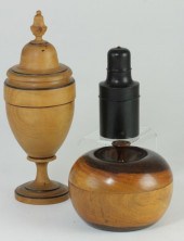 (3) Antique Turned Wood Boxest