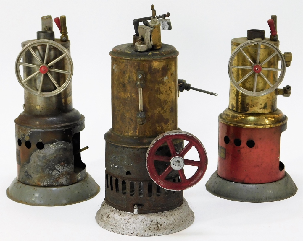 3 ANTIQUE WEEDEN VERTICAL STEAM