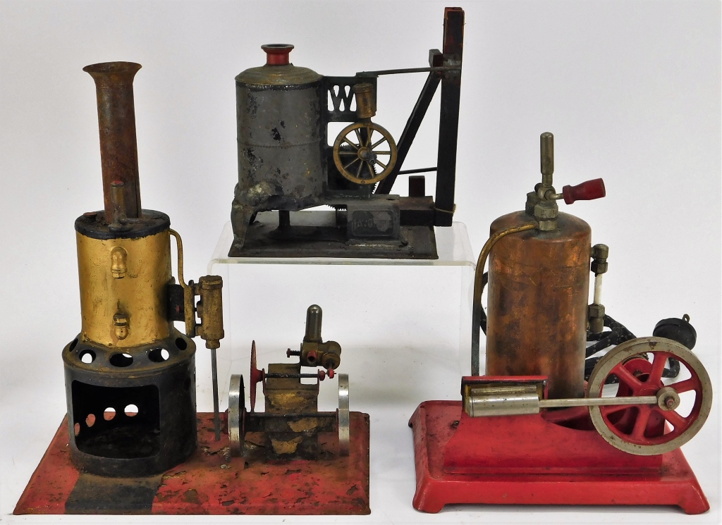 3 ANTIQUE WEEDEN VERTICAL STEAM