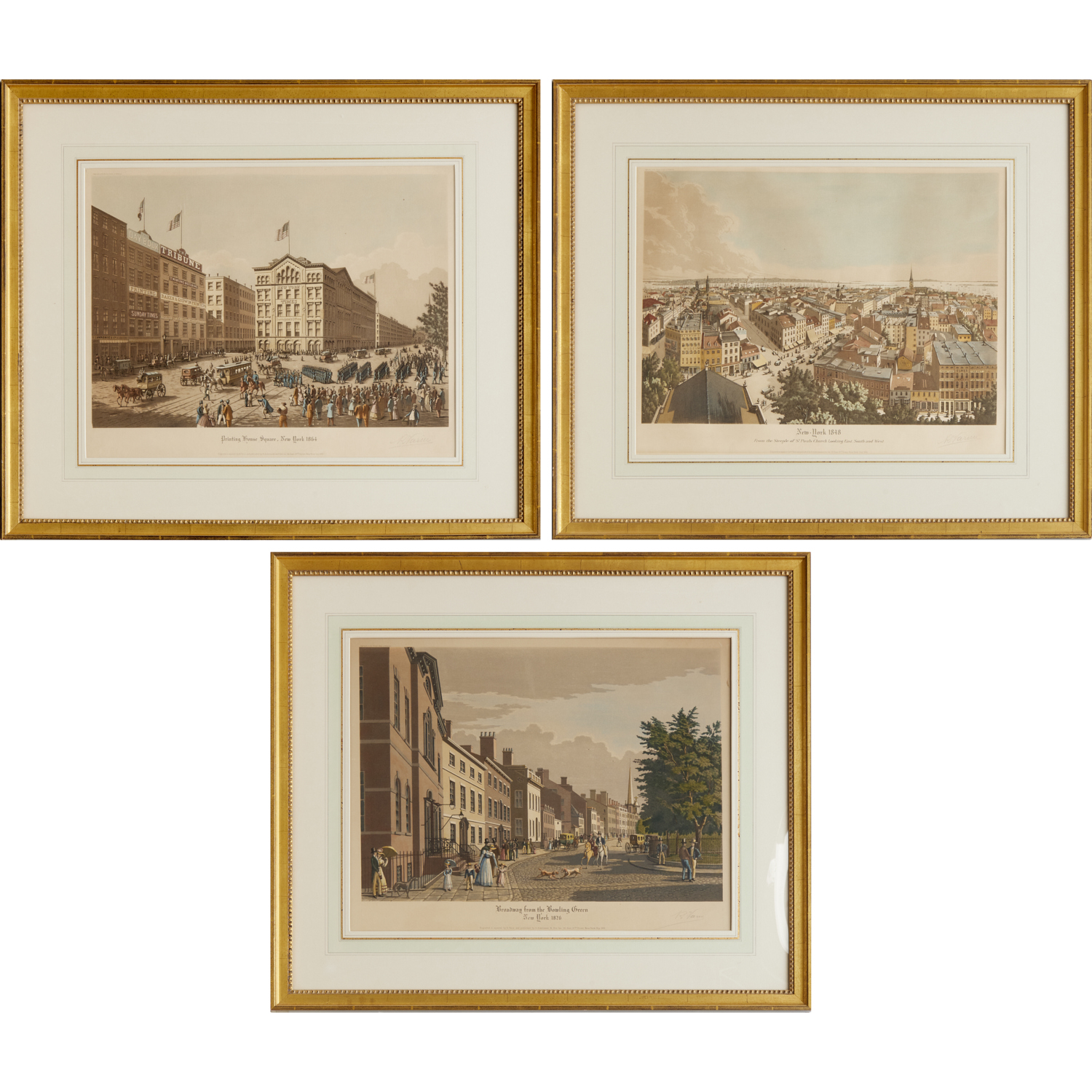 (3) AQUATINT ENGRAVINGS,