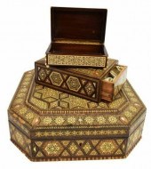(3) ARABESQUE BONE & MOP INLAI