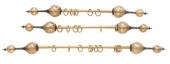 (3) ARCHITECTURAL CURTAIN RODS