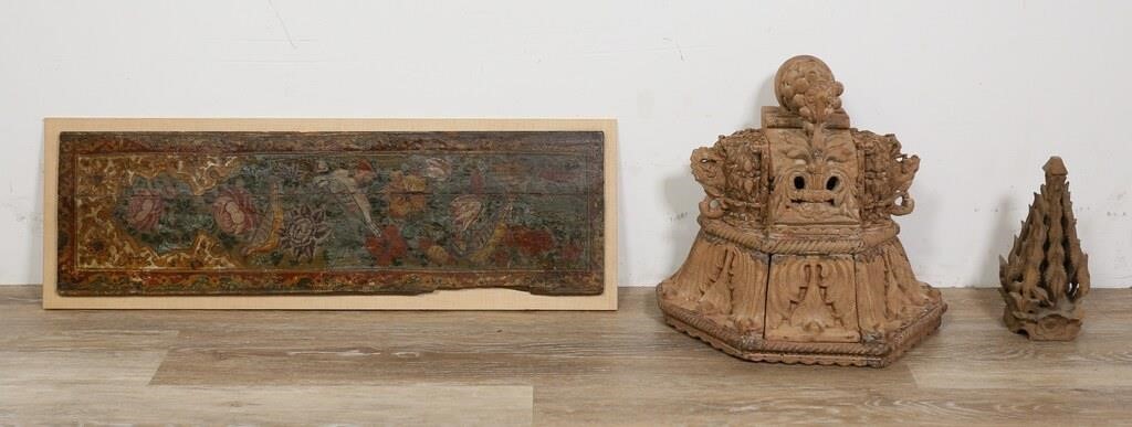 3 ARCHITECTURAL WOOD CARVINGS3 wood