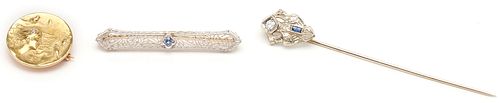 3 ART DECO AND ART NOUVEAU GOLD