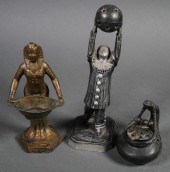 (3) ART DECO CAST METAL INCENS
