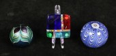 3 ART GLASS PAPERWEIGHTS ORIEN