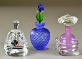 (3) Art Glass Perfume Bottles