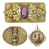 (3) ART NOUVEAU BROOCH, LAMPL