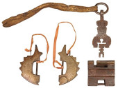 (3) ASIAN BRASS FISH-SHAPED LO