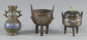 3 ASIAN BRONZE & CHAMPLEVE ITE