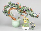 (3) Asian glass & stone floral
