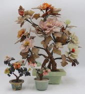 (3) ASIAN HARDSTONE FLORAL ARR