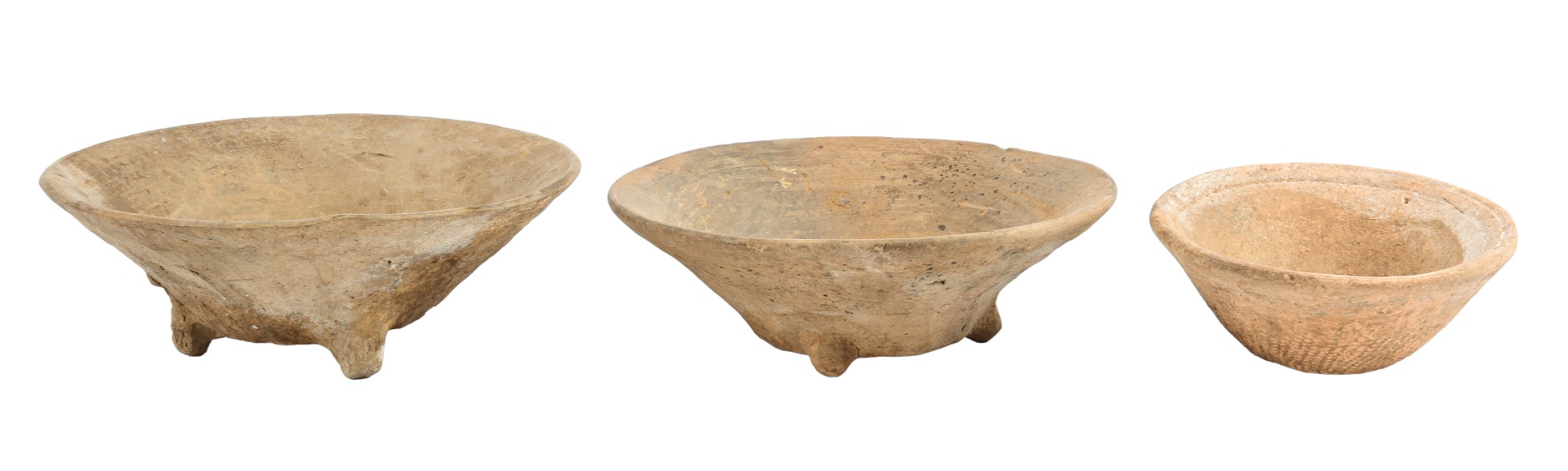 (3) Asian pottery bowls,