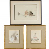 (3) ASIAN WOODBLOCK PRINTS, 19