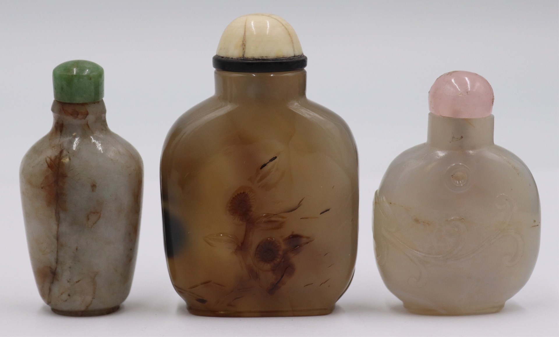 (3) ASSORTED CARVED SNUFF