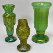3 ASSORTED GREEN BOHEMIAN ART