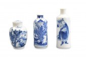 3 B & W SNUFF BOTTLE W/ LANDSC