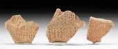 3 BABYLONIAN TERRACOTTA CUNEIF