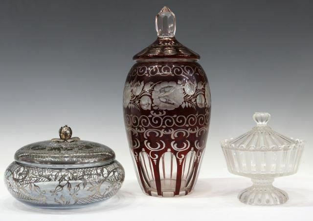 (3) BACCARAT CANDY DISH, BOHEMIAN