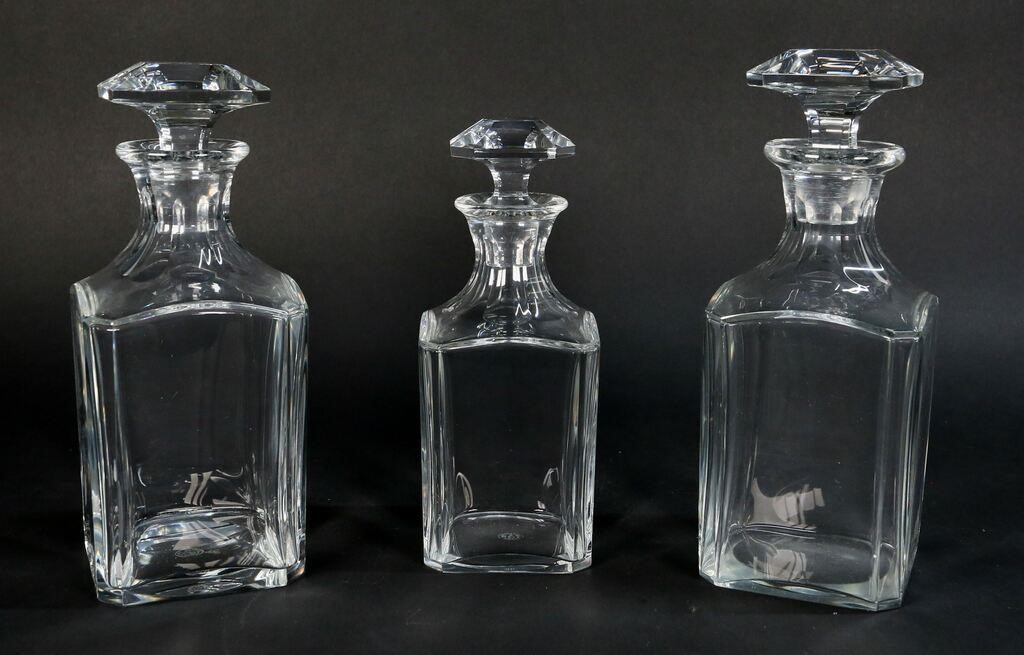 3 BACCARAT PANELED GLASS PERFECTION