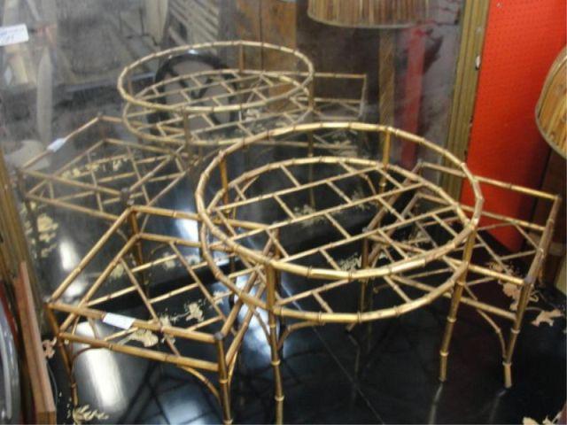 3 Bagues Style Gilt Metal Tables.
